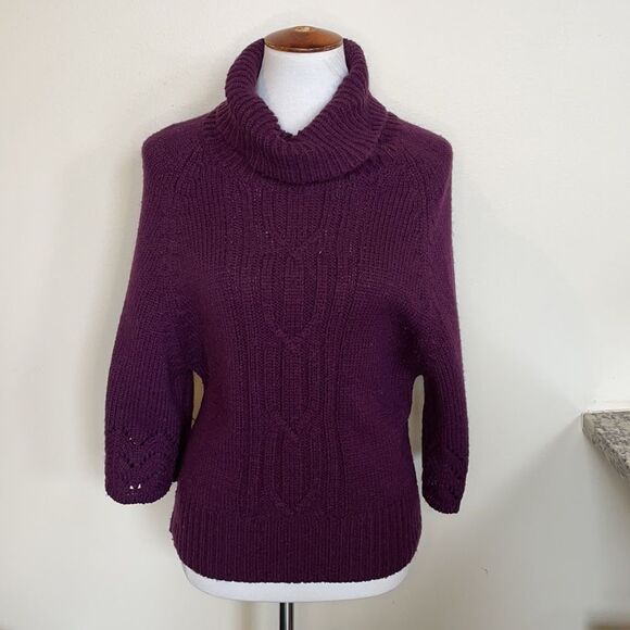 Fenn Wright Manson Deep Purple Wool Blend Chunky Turtleneck (Size: Large) - Picture 8 of 13